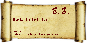 Bódy Brigitta névjegykártya